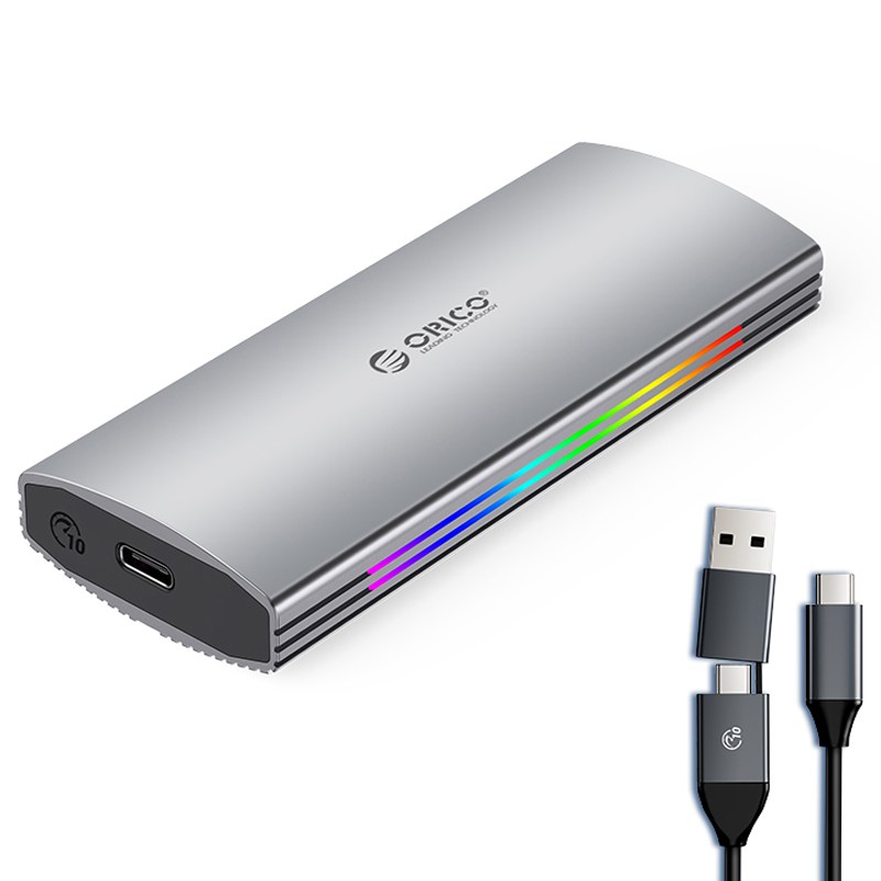 오리코 M.2 NVMe SSD RGB 외장하드케이스 2in1케이블 냉각핀 방열 USB3.2 Gen2 10Gbps M2R2-G2 51,250원
