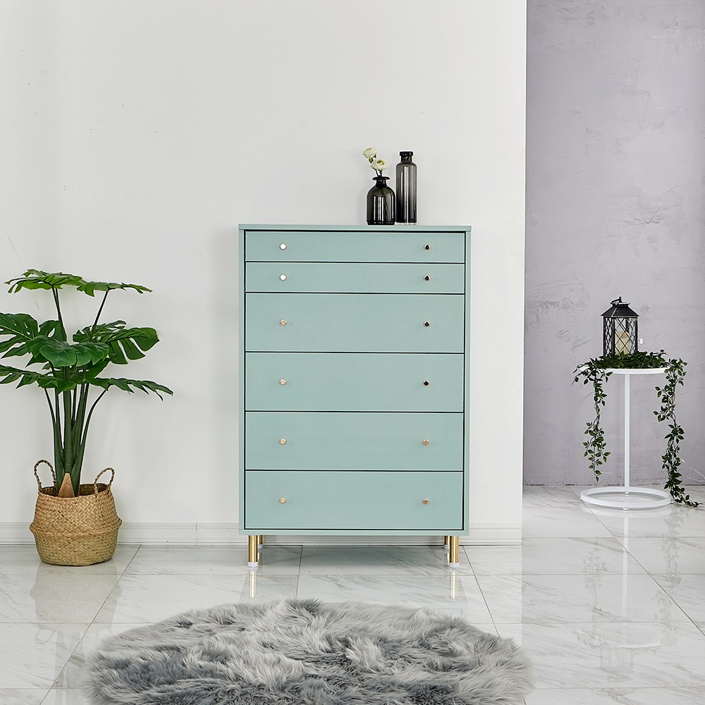 우드팜 비바 800 드레스룸 안방 옷 6단 서랍장 세트, 민트 181,500원