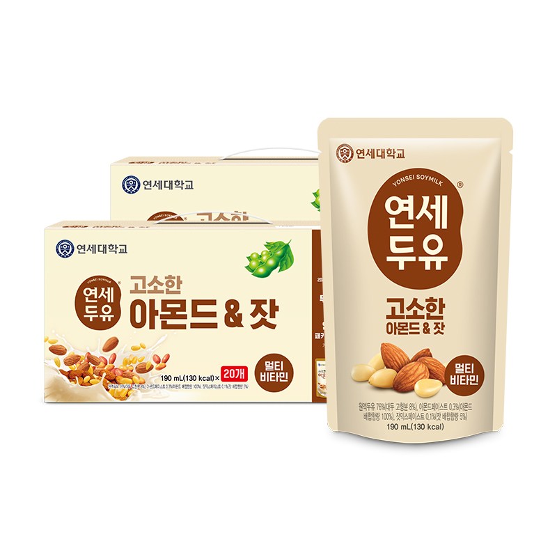 연세두유 아몬드 잣 두유 파우치 190ml 22,000원