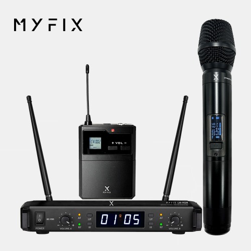 MYFIX 무선마이크 LW-902R/핸드+핀 2채널 마이픽스 LW902R 교회무선마이크 공연용무선마이크 강당무선마이크 행사용마이크 360,000원