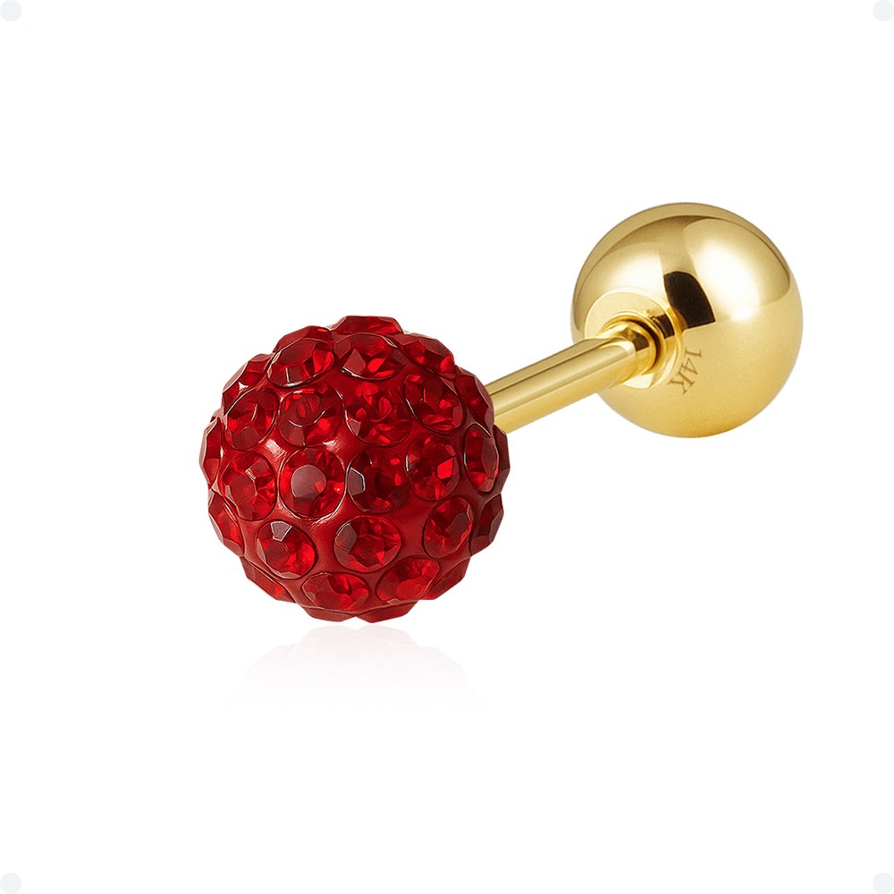 쥬넬 14K 컬러 큐빅 볼 미러볼 이너컨츠 귓바퀴 포인트 피어싱(16 color/4 size) 52,400원