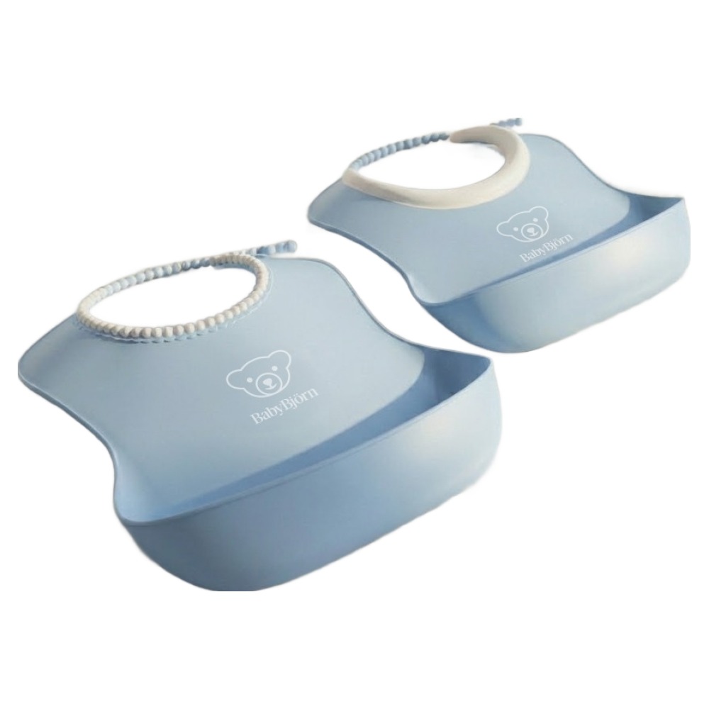 베이비뵨 베이비 빕 스타팅 이유식 턱받이 2종 세트, 파우더블루, 2개입, 1세트 26,400원