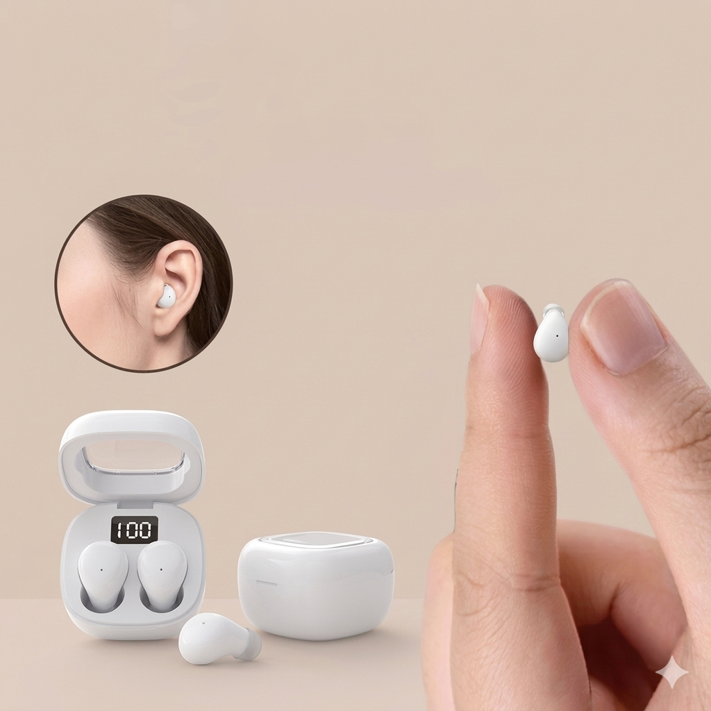 미니 수면 이어폰 초소형 무선 수면 블루투스 이어폰 노이즈 차단 장시간 배터리 초미니 블루투스 이어폰, 하얀색, SK-19 19,900원