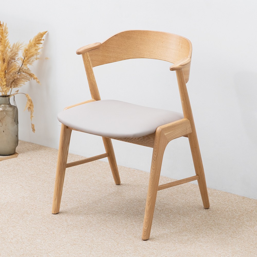 앨리스 체어 인테리어 티 커피숍 카페 주방 식탁 거실 상담 안락 의자, 네추럴, 1개 92,900원