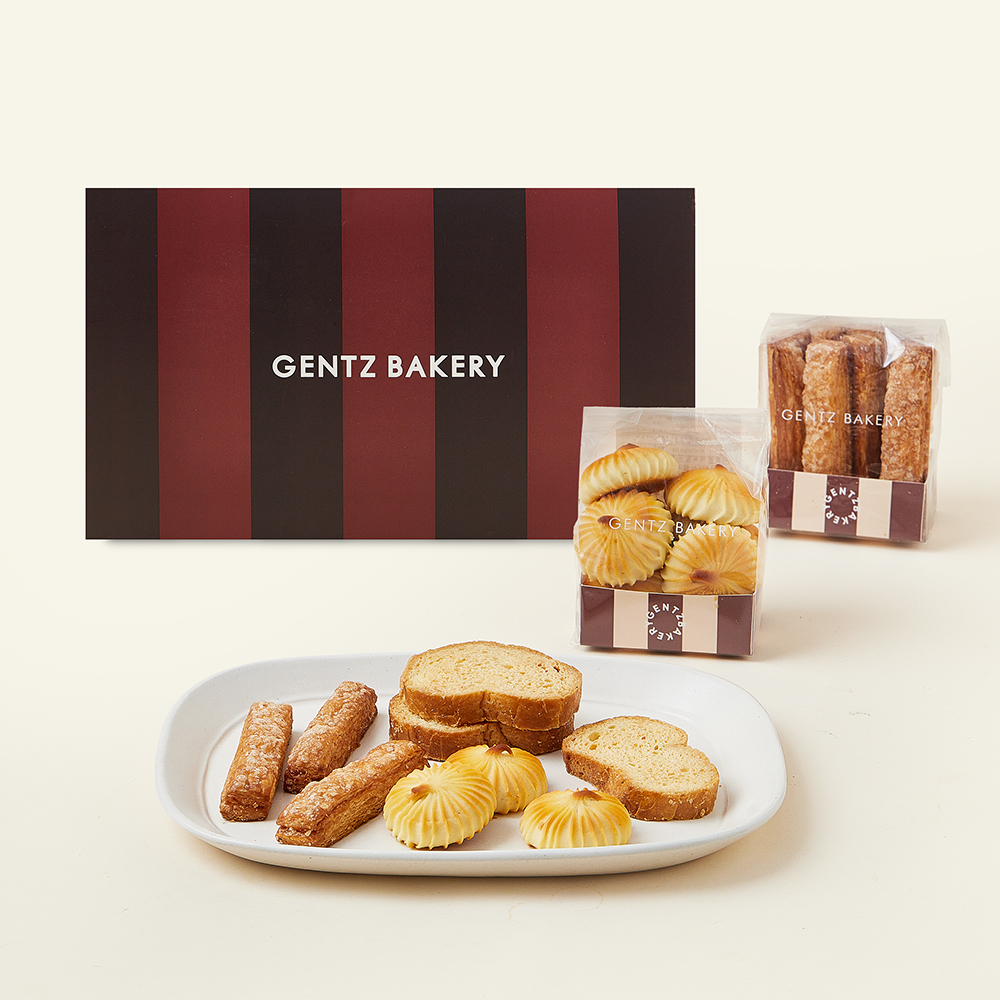 [로켓프레시] 겐츠베이커리 상투과자 세트 1호 650g + 쇼핑백, 1세트 25,800원
