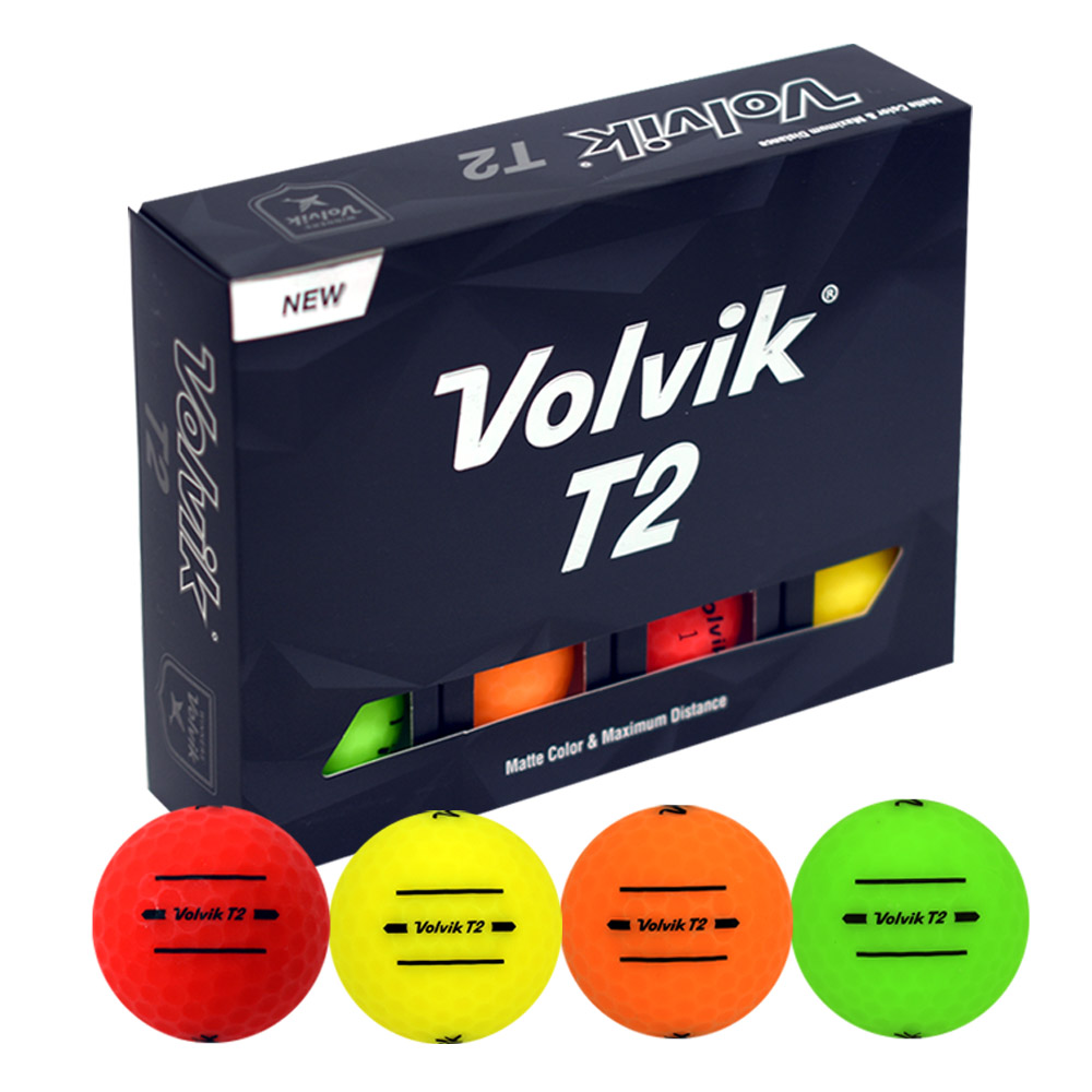Volvik 볼빅 T2 골프공 무광 비비드 1더즌 신형 3선 트랙, T2컬러볼, 1개, 현재가 22,290원