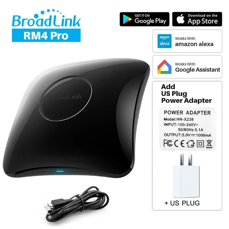 BroadLink RM4 Pro 원격 제어 범용 RF 컨트롤러 스위치 스마트 홈 작동 Alexa Google Assistant 55,300원