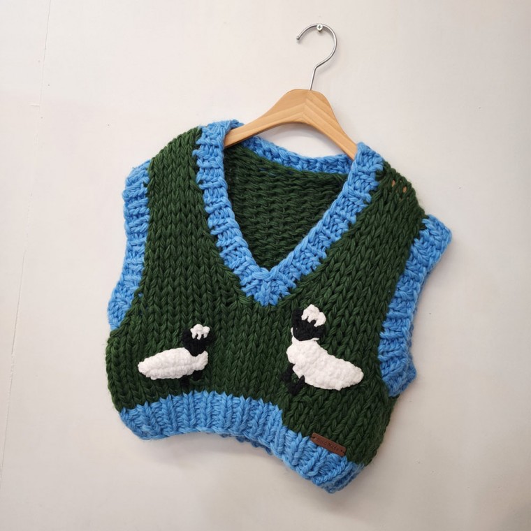 여성 겨울 숏 핸드메이드 크롭 베스트 니트 풀오버 조끼 69,500원