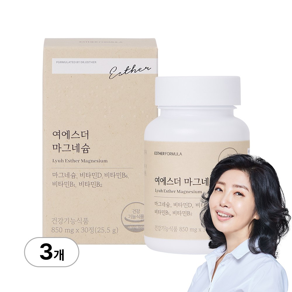 [본사직영] 여에스더 마그네슘 (신경/근육 마그네슘 & 에너지/활력 비타민B군) 국민영양 프로젝트, 30정, 3개 29,800원