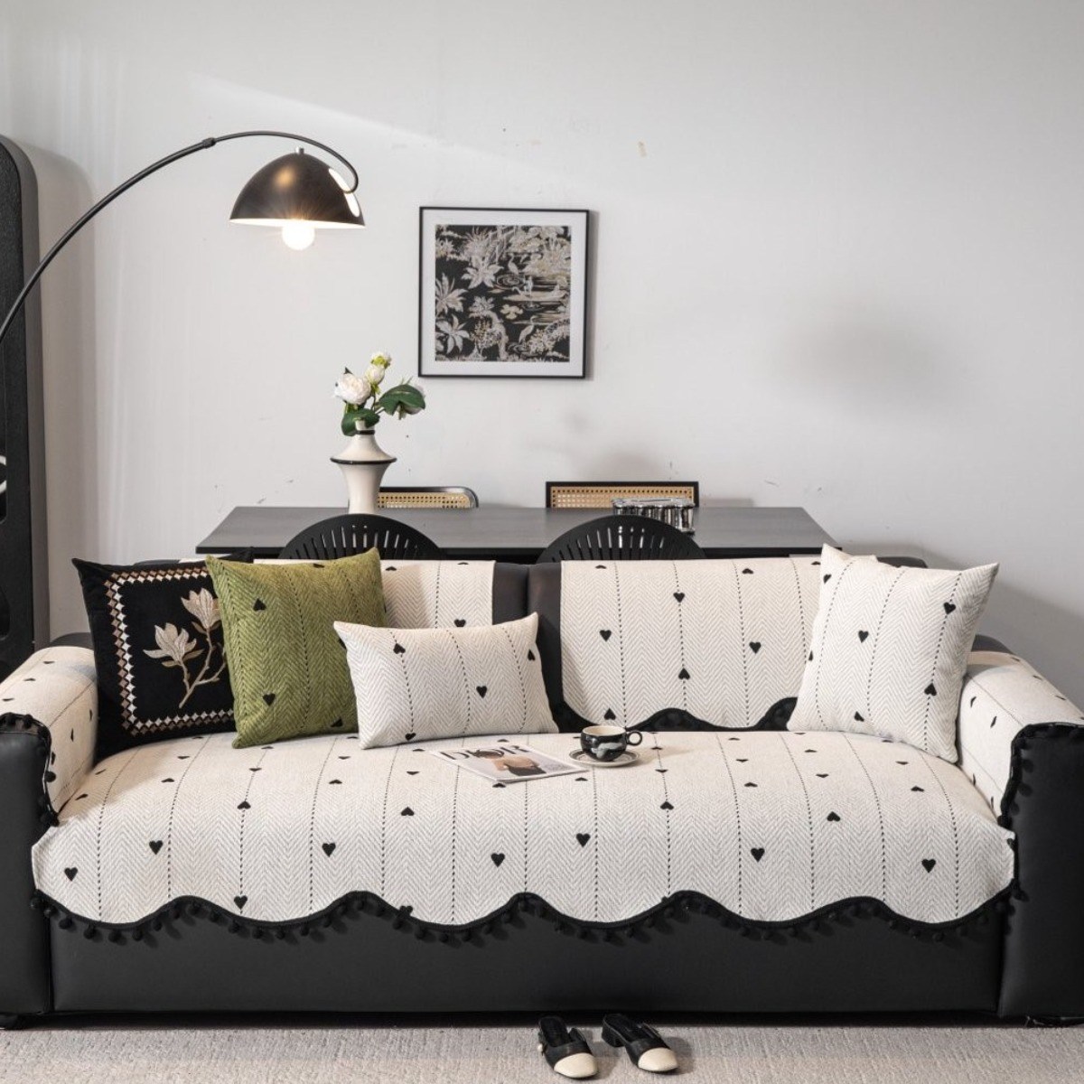 Paw냥 프렌치 이형 사계절 소파커버, 1개, 하트 32,900원