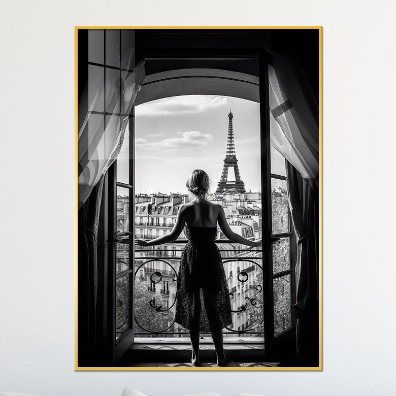 아트블루 세계 명소 유럽 파리 에펠탑 풍경화 인테리어 액자, 7_파리의 여인_흑백 78,900원