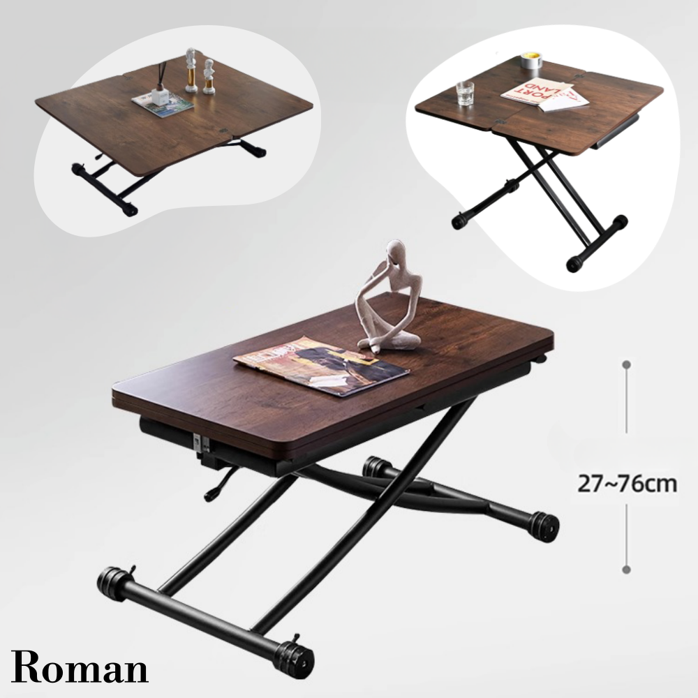 브릭룸 트랜스폼 높이조절 거실 리프트 테이블 폴딩 확장형 접이식 식탁 원목 탁자 279,000원