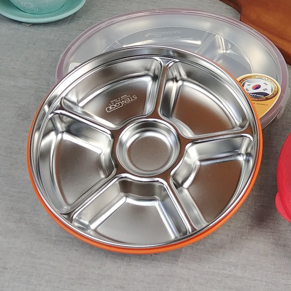 원리빙 나눔 반찬통 칸막이 반찬통 스텐 배달 omg 원형 찬합 16,490원