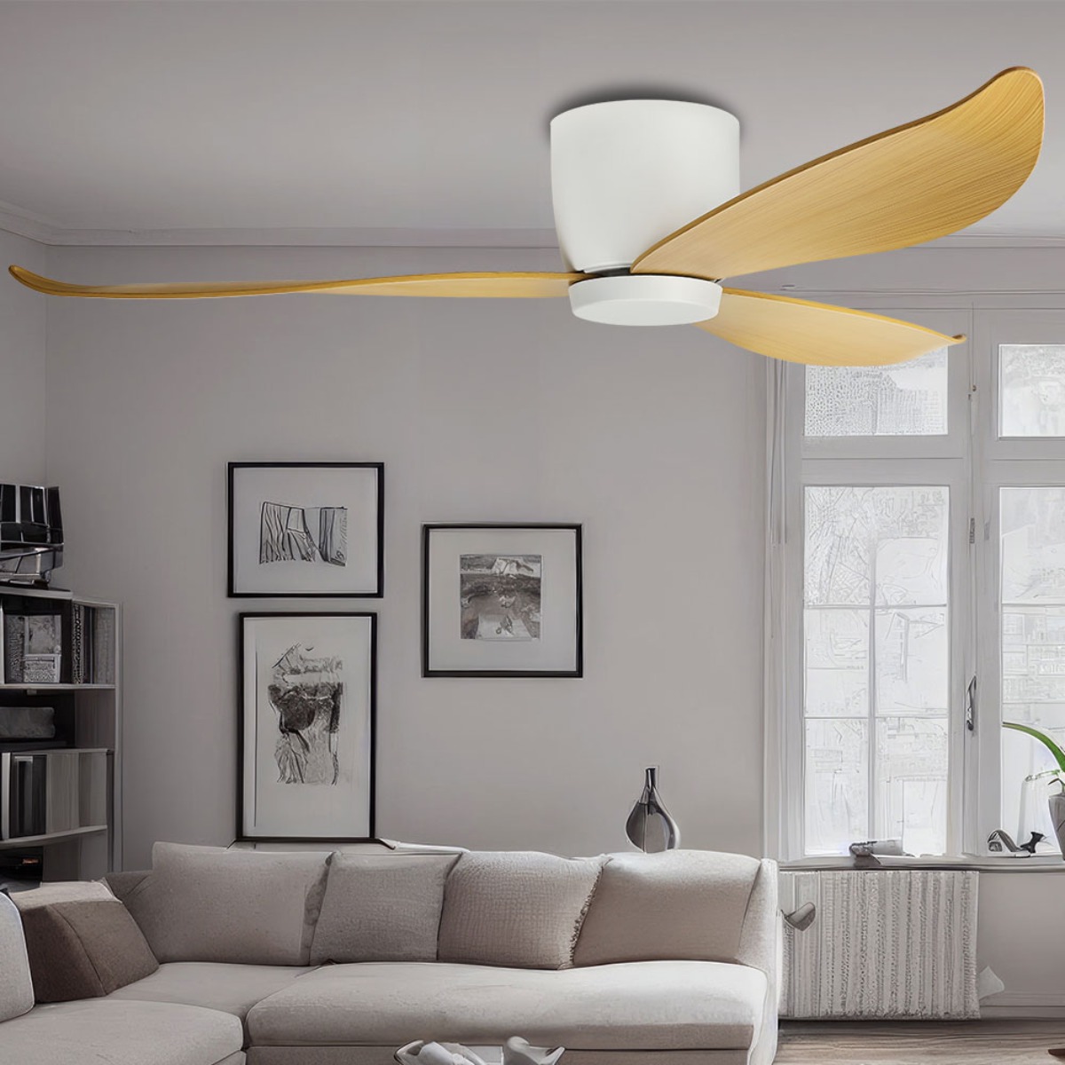 산들 실링팬 저소음 52인치 BLDC모터 저전력 천장 선풍기 2년AS, 우드 122,000원