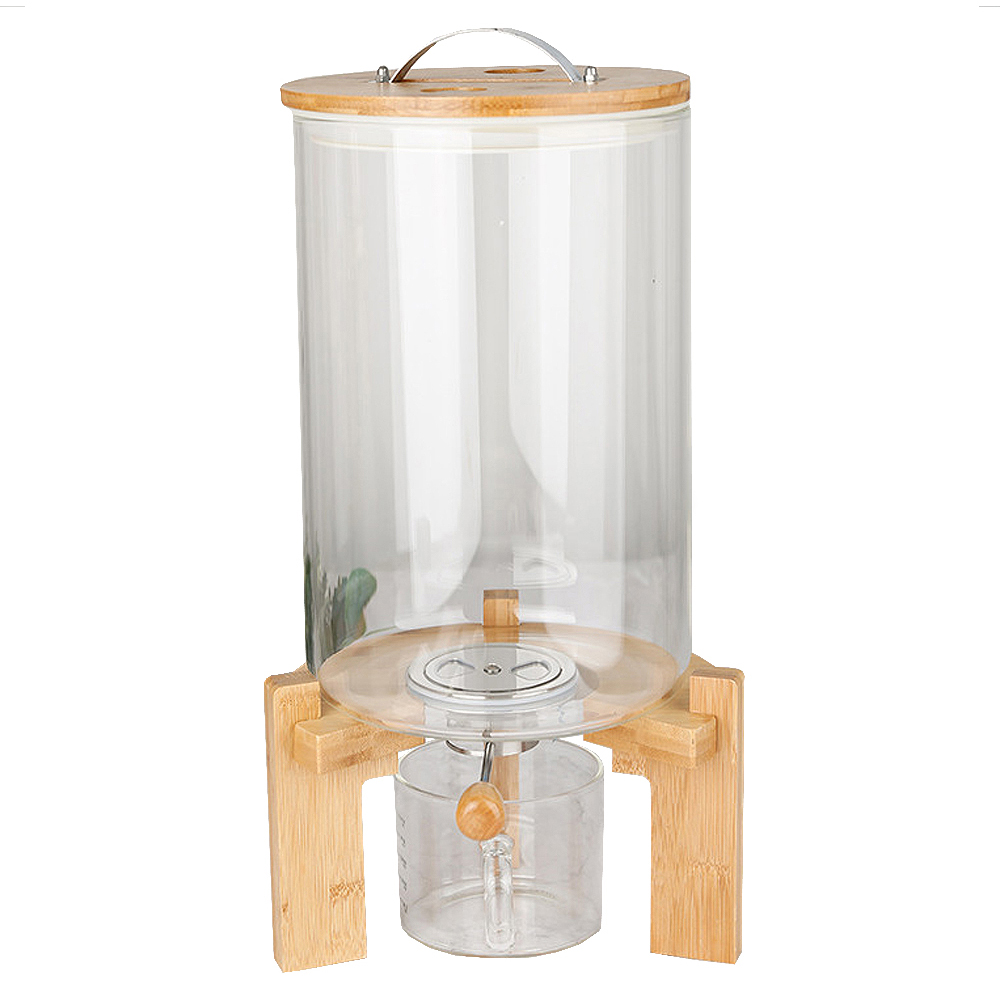 엔에이치비 원목 유리 쌀통 7.5L + 받침대 + 계량컵 세트 70,600원