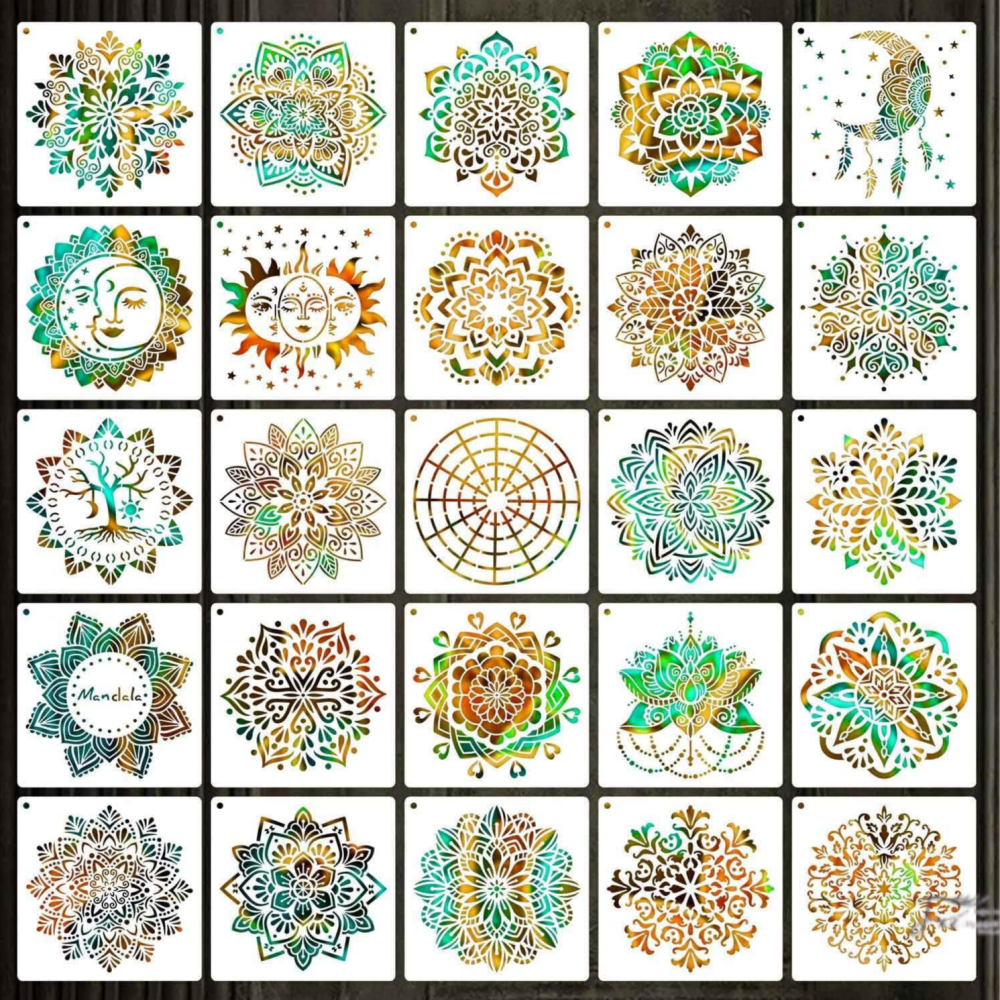 제고비 DIY 인테리어, 홈데코 겸용 힐링 만다라 스텐실 도안 22,800원