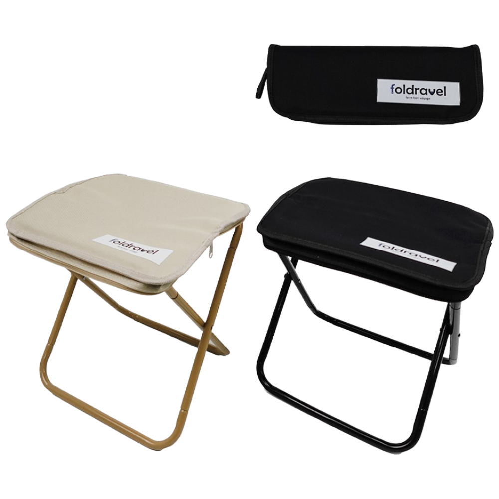 1+1 폴드래블 접이식 경량 휴대용 미니 등산 캠핑 낚시 의자 소형, 1세트, 블랙+베이지 29,900원