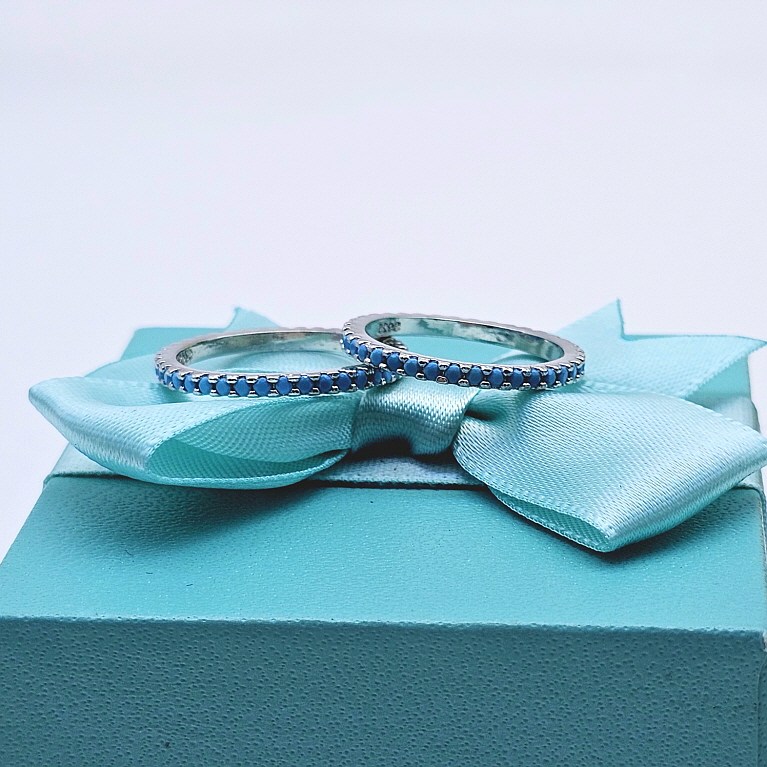 [925은]올큐빅 터키석 가드링 은반지 레이어드 톨코이즈 실버반지 23,900원