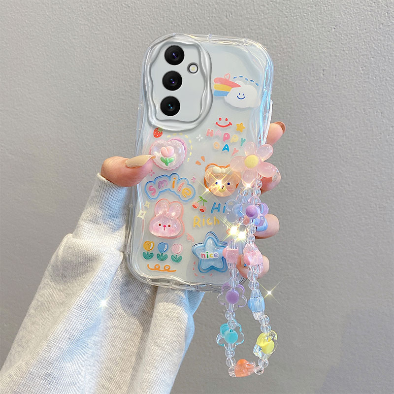 나무나라 갤럭시 A16 A15 A14 A13LTE A12 물결 웨이브 입체 캐릭터 스트랩 투명 젤리케이스 CY272 11,500원