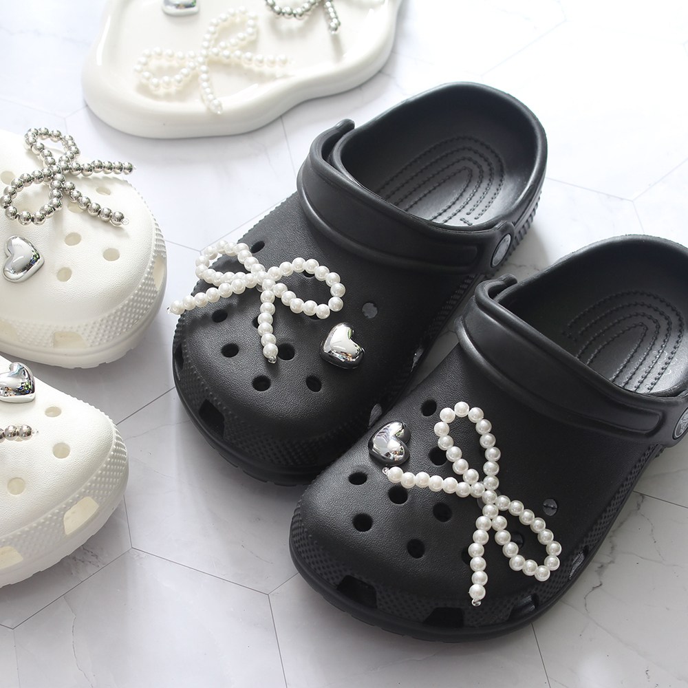 OK신꾸 리본진주하트 4P파츠 세트 슈참 슬리퍼 신발 꾸미기 8,900원