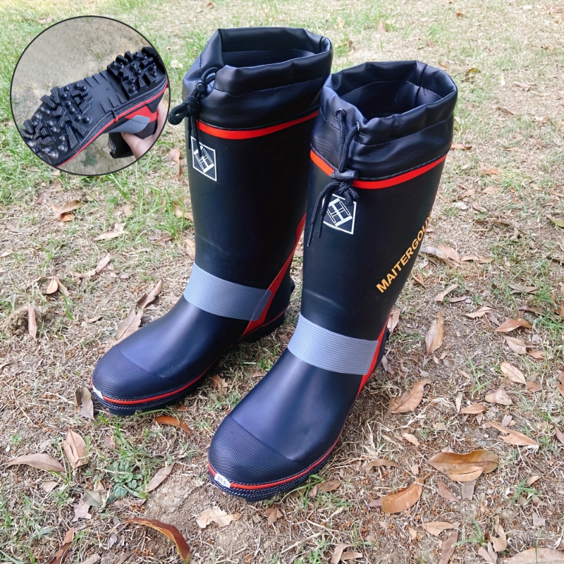 남성용 미끄럼방지 스틸스파이크 하이탑 방수 레인부츠 낚시장화 아웃도어 작업화 35,000원