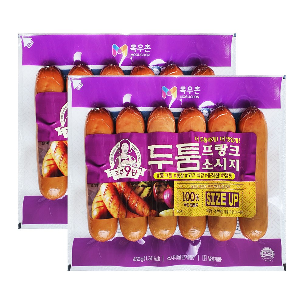목우촌 주부9단 두툼 프랑크소시지-아이스팩+보냉팩 포장, 2개, 450g 15,570원