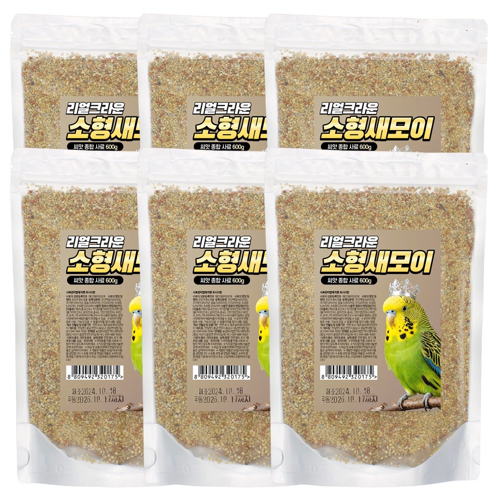 리얼크라운 소형새모이, 6개, 600g, 현재가 18,900원
