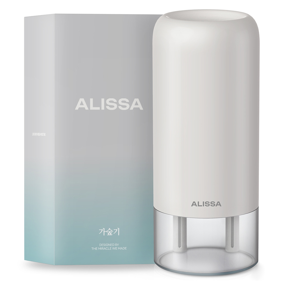알리사 미니 초음파 사무용 무선 탁상용 충전식 가습기 700ml + 필터 4p 세트, AH1, 클라우드 그레이 25,390원