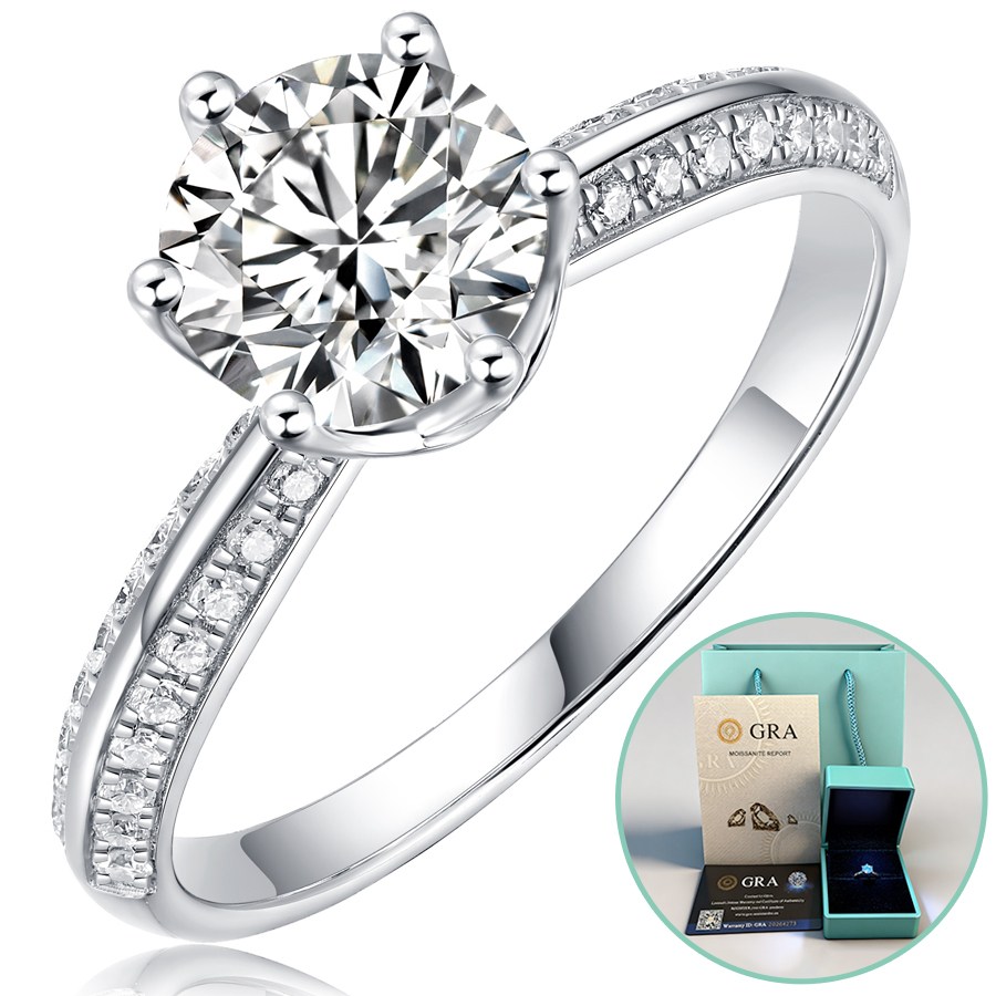 모이사나이트 반지 GRA 인증서 S925 실버 VVS1 D컬러 3EX 럭셔리 선물 세트 생일 선물 프로포즈 웨딩 약혼반지 69,000원