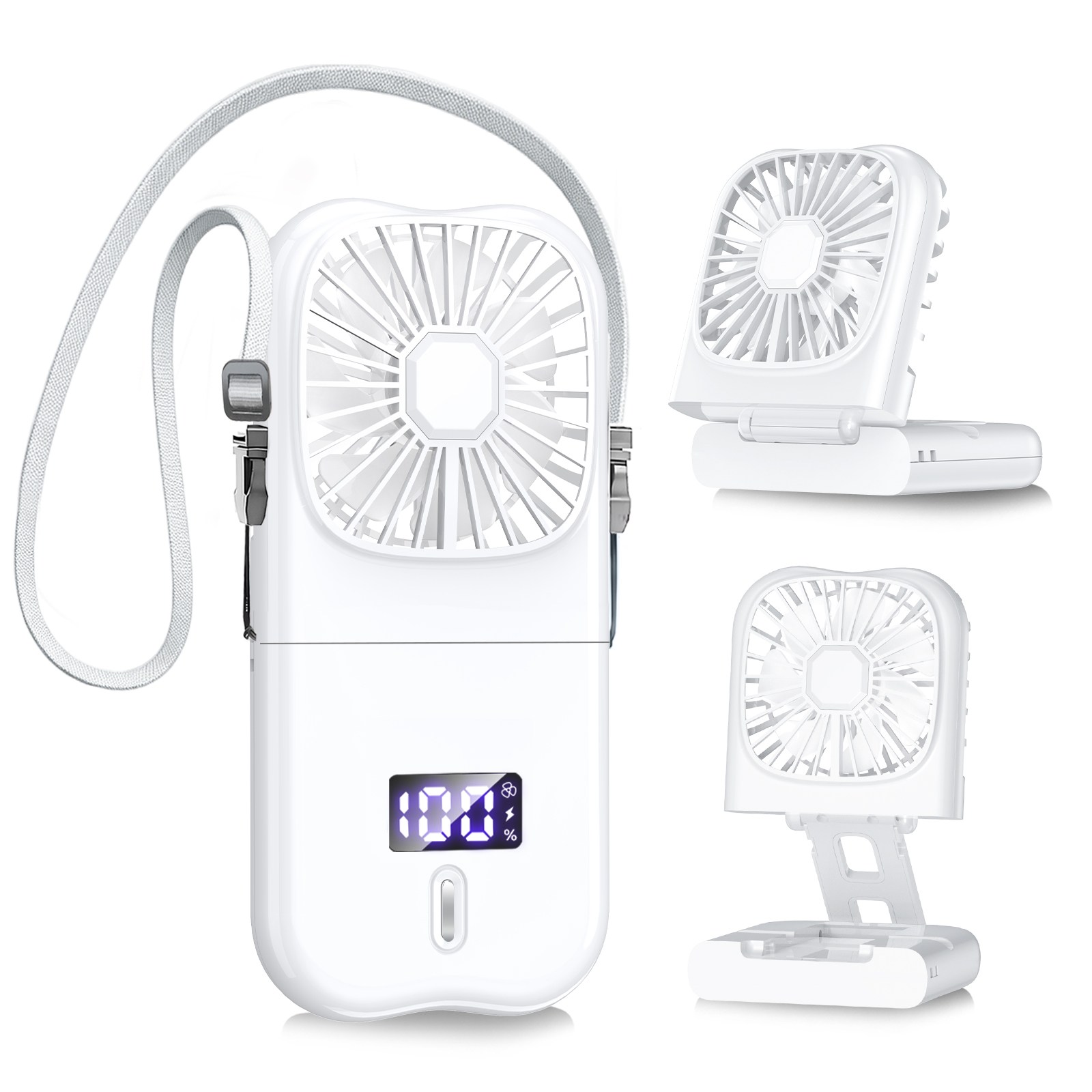 KONLI 휴대용 손풍기 무선 접이식 미니 선풍기 겸용 대용량 보조배터리 17,900원