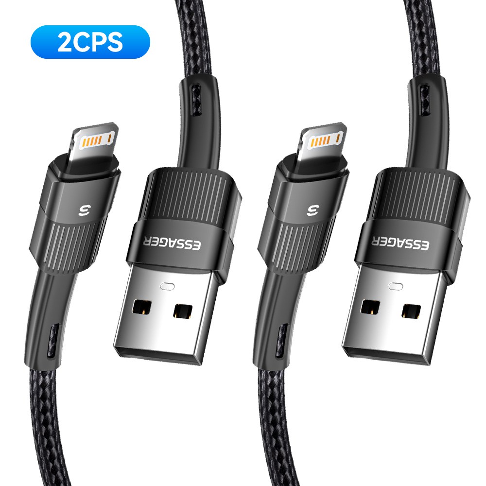Essager 라이트닝 아이폰 8핀 to USB A타입 고속 충전 케이블 2개입, 2개, 블랙, 1m 10,500원