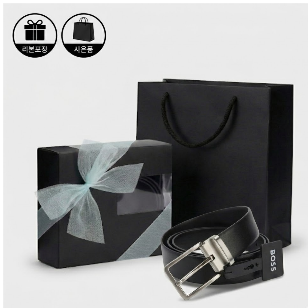 [휴고보스] [선물포장] BOSS 남성 소가죽 벨트 블랙 free 58,900원