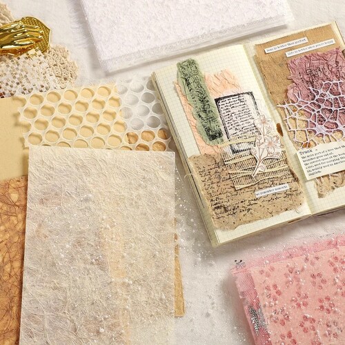 이와이 빈티지 다꾸 입체 콜라주 혼합소재 특수 배경지 13,000원