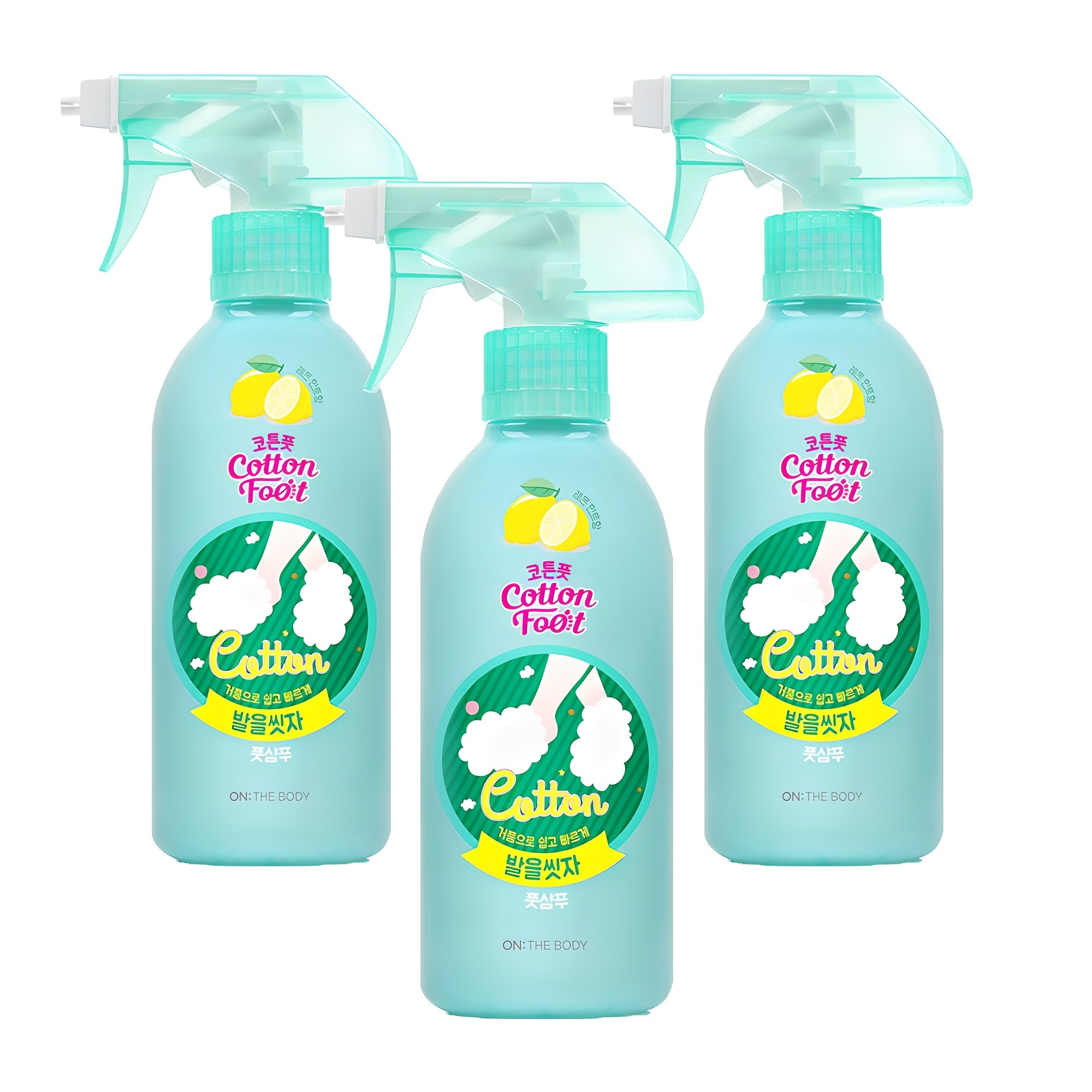 온더바디 코튼풋 발을씻자 풋샴푸 레몬민트향 13,200원