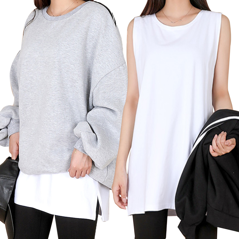 퍼스트클로 레이어드 롱 나시 티셔츠 17,900원