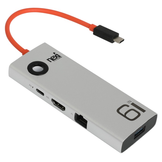 넥시 6 in 1 USB Type C 멀티 허브 NX-U31M6-TOUCH, 실버, 1개 31,620원