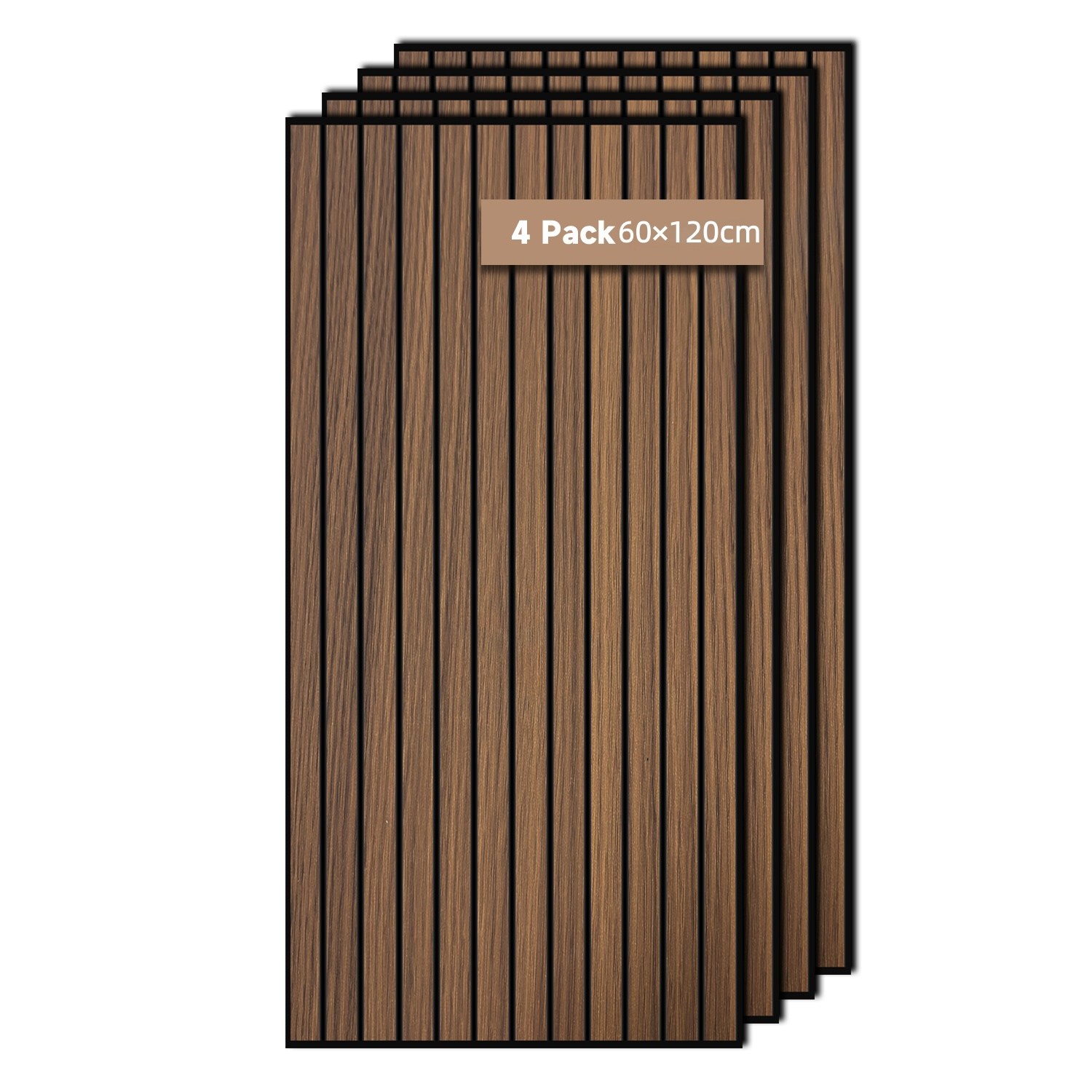 흡음보드 120cm x 60cm x 0.9cm 음향 패널 가정 사무실 스튜디오용 실내 벽 장식용 모던 견고하고 내구성 무게가 가볍다, 4개, brown-Walnut 179,990원