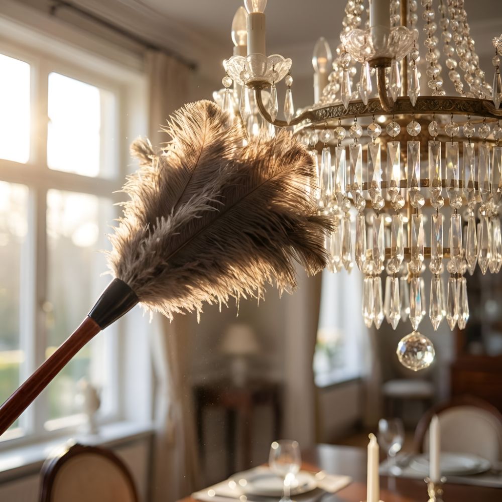 오르지 먼지흡착 타조털 우드 먼지털이개, 1개, 다크브라운 9,000원