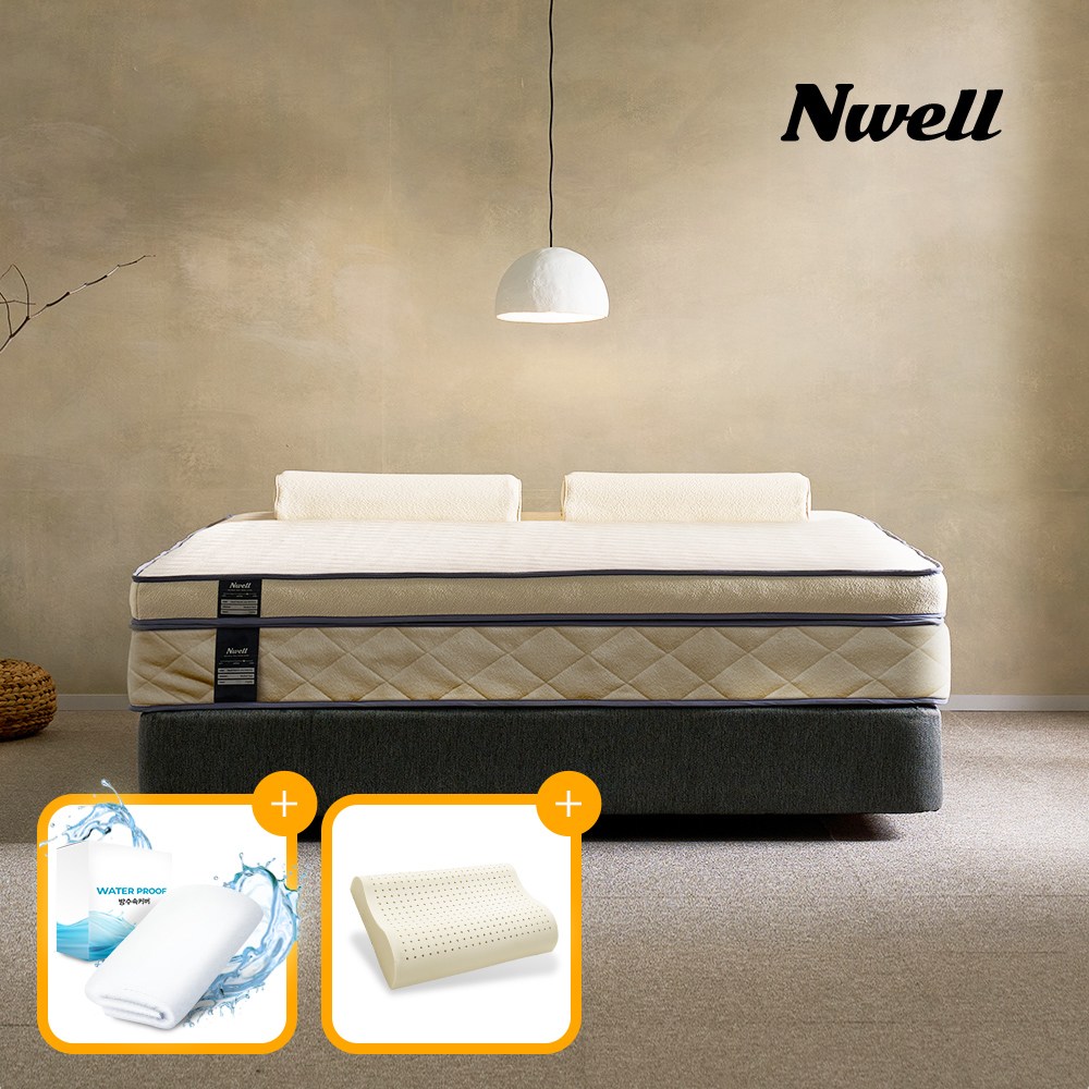 [특가쿠폰] 느웰 시그니처 3모드 천연라텍스 미디움하드 적당한 쿠션 토퍼 매트리스+속커버+겉커버 포함 (슈퍼싱글/퀸/킹) 451,000원