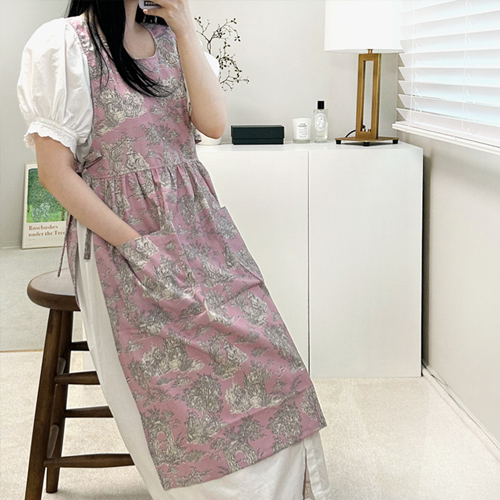프랑스 장금이 앞치마 플로리스트 어린이집 공방 카페 장금이 에이프런, 핑크, 1개 30,000원