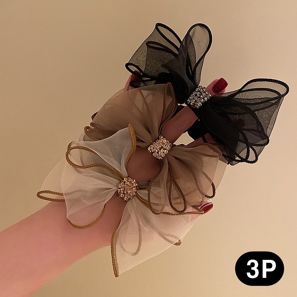 시그무드 러블리 쉬폰 리본 포인트 머리끈 3개 세트, 현재가 7,900원