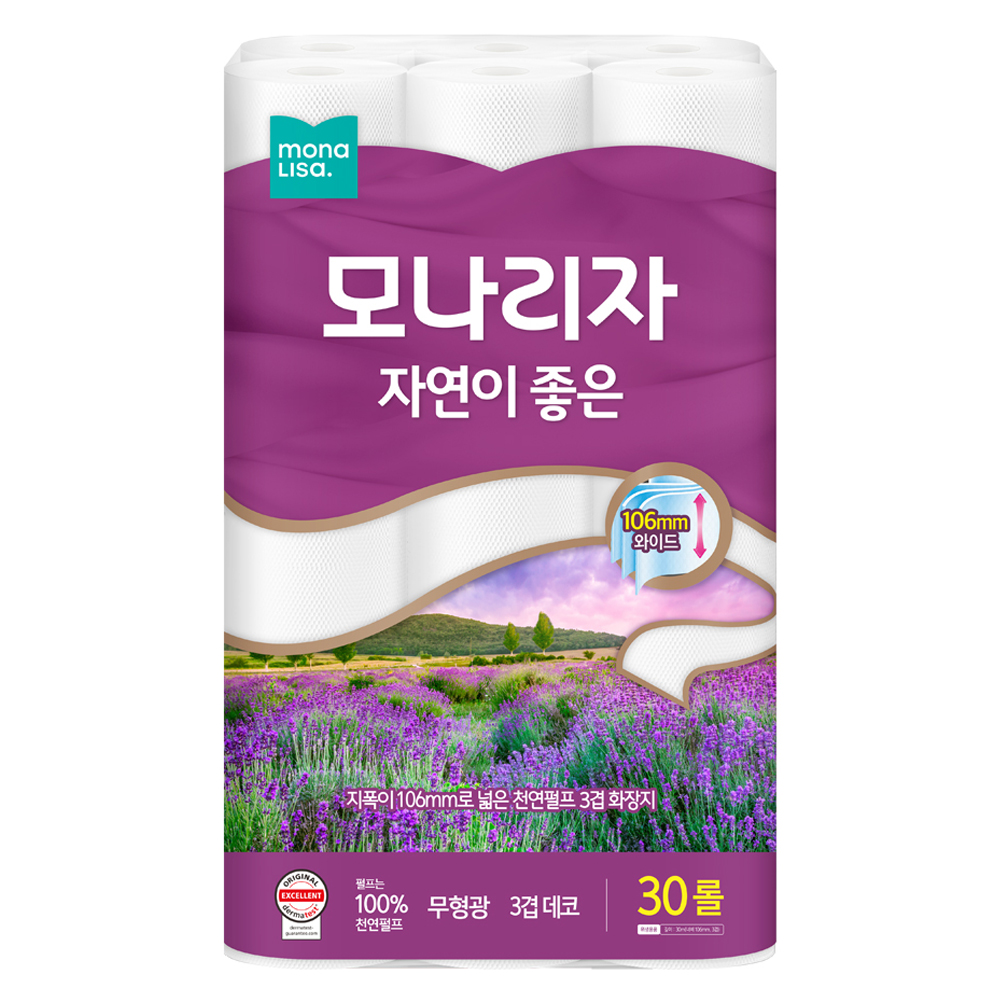 모나리자 자연이 좋은 천연펄프 3겹 고급롤화장지 16,000원