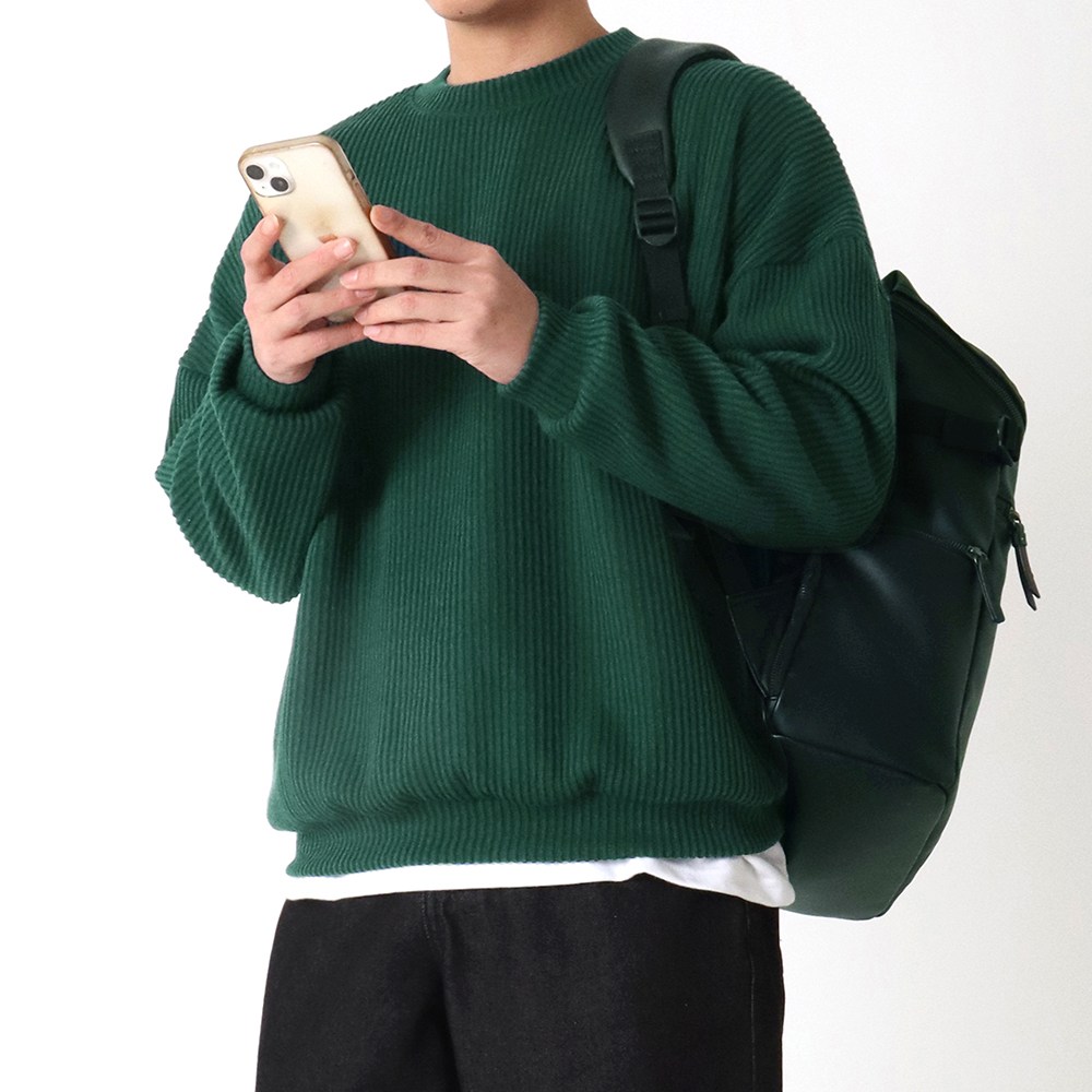 지지블랙 로먼 오버핏 골지 라운드 니트 맨투맨 빅사이즈 21,800원