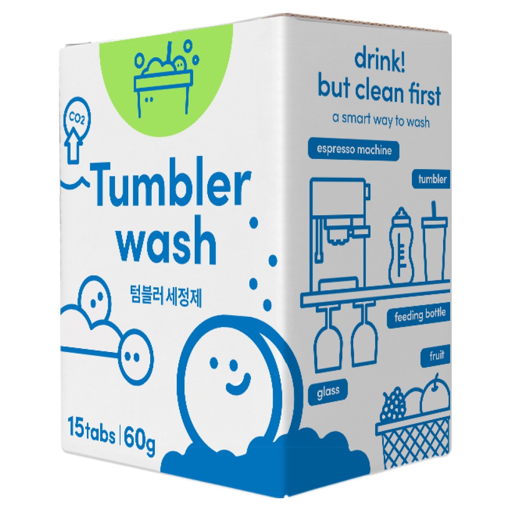 위코워크 비건 타블렛 텀블러 발포 주방식기 세정제 15개입, 1박스, 60g 7,900원