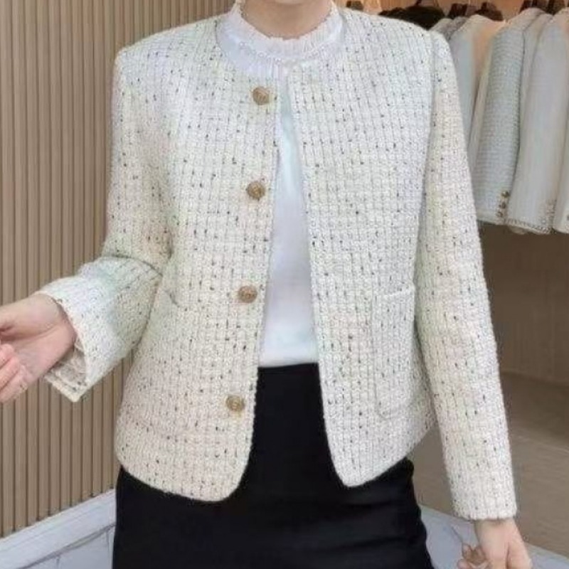 미중 중년 여성 봄 가을 뉴 트위드 패션 기품 가디건 쇼트 명원 외투jy 27,770원