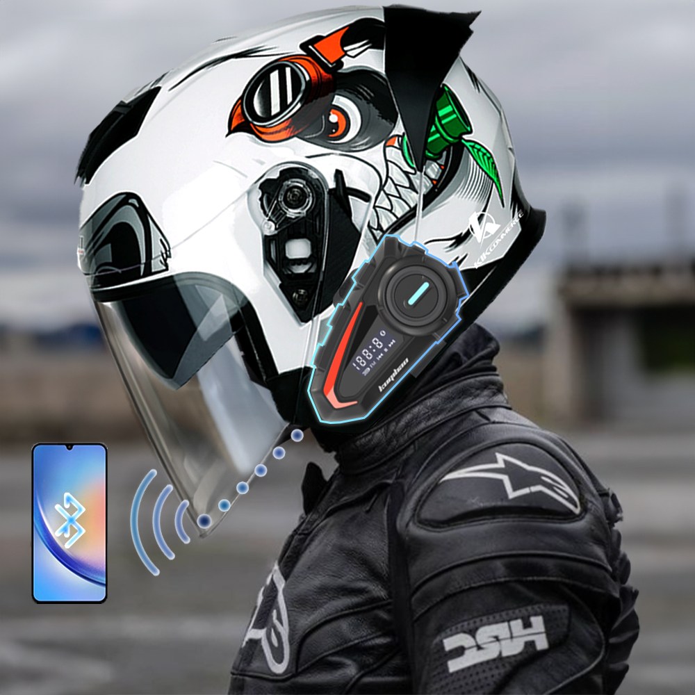 킥커머스 오픈페이스 K20 블루투스 오토바이헬멧, 판다킹 129,100원