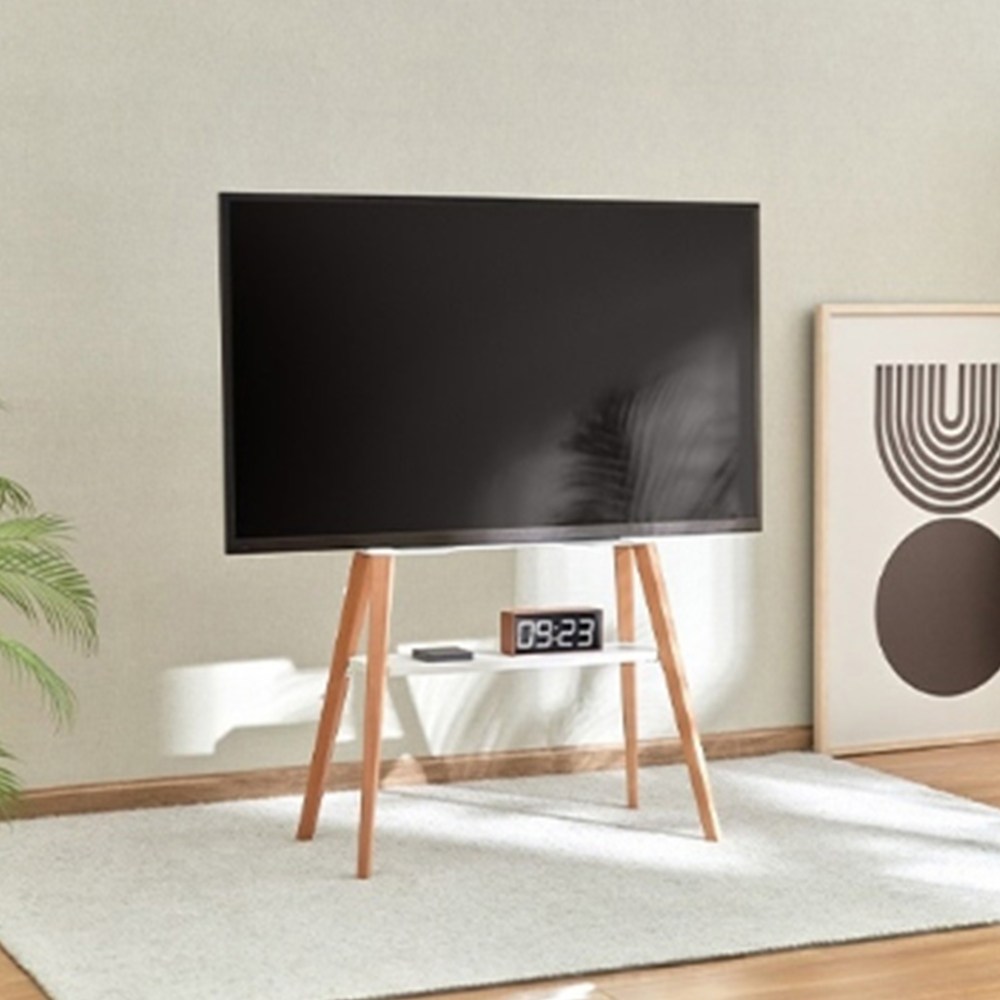 화이트우드 이젤형TV스탠드 선반형 거실 이동식티비다리 화면거치대 65인치 218,300원