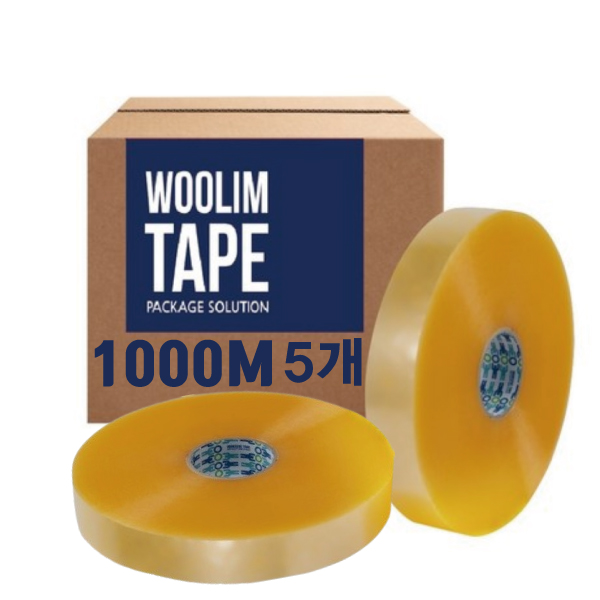 우림 박스테이프 OPP 기계용 투명 중포장 1000M 5개 포장 택배용 53,000원