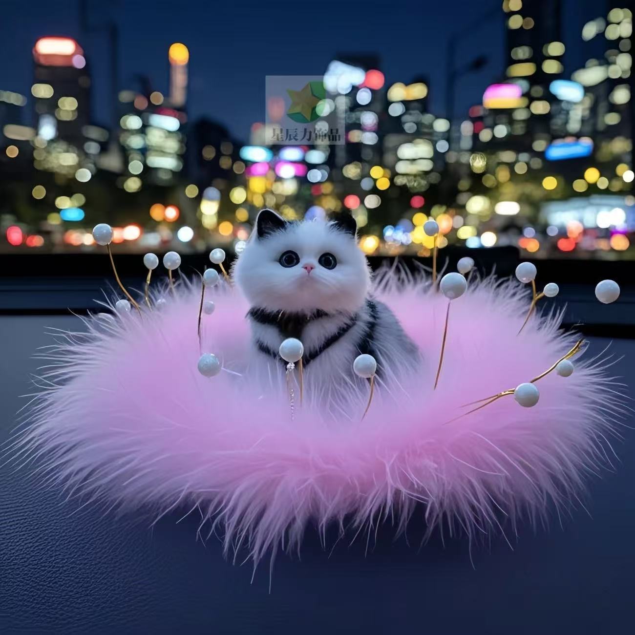 넘버링카 자동차용 대시보드 장식용 차량 인테리어 소품 인형 고급 고양이, 1개, 그레이고양이 핑크패드 13,900원