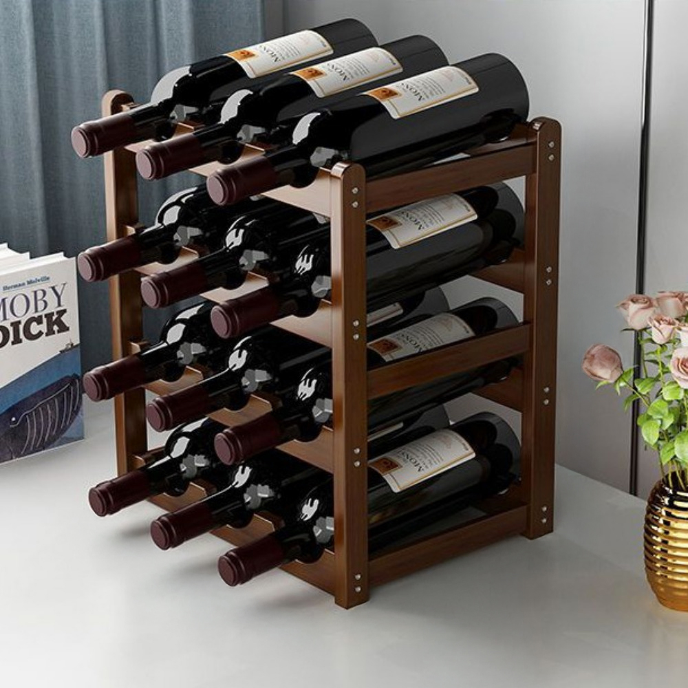 트리아노 와인랙 와인거치대 보관 진열장 4단 12구, 브라운, 1개 22,910원